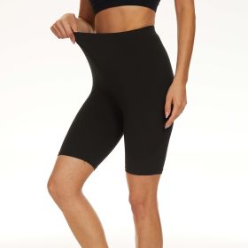 Women's Biker Shorts - 8 Inch Soft Stretch Sports Summer Shorts For Dress Workout Running Cycling Yoga - Solid Black 2XL