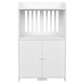 Double Door Bathroom Storage Cabinet Freestanding Cupboard Organizer Shelf Unit for Home Kitchen Furniture
