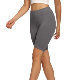 Women's Biker Shorts - 8 Inch Soft Stretch Sports Summer Shorts For Dress Workout Running Cycling Yoga - Dark Grey 3XL