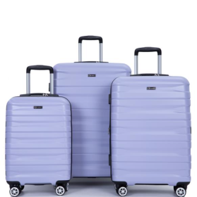 3 Piece Suitcase Set PC Lightweight And Durable Expandable Carrying Case With Two Hooks, Double Swivel Wheels, TSA Lock, 21-25-29 Light Purple