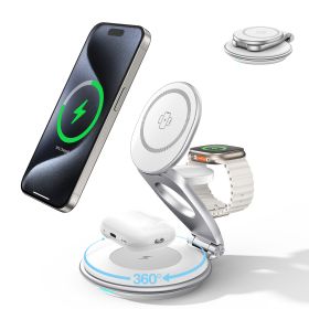 3 In 1 Wireless Travel Magsafe Charger Station For Multiple Devices Magnetic Foldable Charger 30W Charger Included