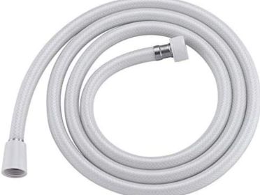 PVC Shower Hose 59 In Extra Long Smooth Handheld Shower Hose Flexible Anti-Kink Handheld Shower Head Hose With Brass Spin Inner Core White