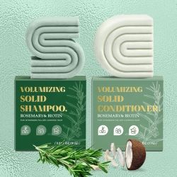 Rosemary & Coconut Oil Shampoo Bar Set - Strengthens Hair Moisturizes Scalp Perfect For Travel & Camping Easy Rinse
