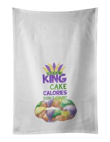 NEW King Cake Calories Don't Count Mardi Gras Kitchen Towel Set of 2 White Dish Towels Decorative Bathroom Hand towel for Hand, Face, Hair, Yoga, Tea