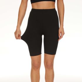 Women's Biker Shorts - 8 Inch Soft Stretch Sports Summer Shorts For Dress Workout Running Cycling Yoga - Solid Black 4XL