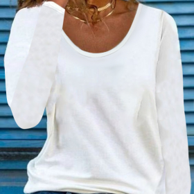 Women's V-neck Long Sleeved T-shirt Casual Top Autumn Outfit