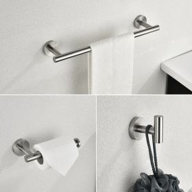 3 Piece Bathroom Hardware Set with Toilet Paper Holder Towel Ring Adjustable Towel Bar Wall Mount Bath Accessory Set