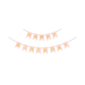 Valentine's Day Halloween Christmas New Year Thanksgiving  Light Pink English Happy Birthday Strip