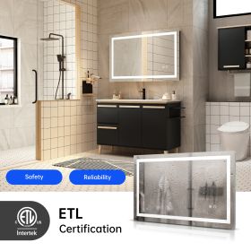 40in x 24in LED Lighted Bathroom Wall Mounted Mirror with Anti Fog Separately Control Dimmer Function