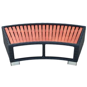 vidaXL Spa Step Poly Rattan 36.2"x17.7"x9.8" Black