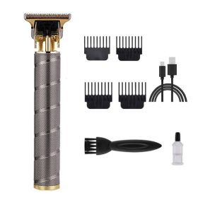 T9 Hair Clipper Electric Clipper Razor Hair Clipper; Professional Barber Clippers For Hair Cutting; Upgrade Cordless Hair Trimmer With Apron; Scissors (Color: SPIRAL GREY)