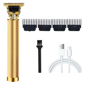 T9 Hair Clipper Electric Clipper Razor Hair Clipper; Professional Barber Clippers For Hair Cutting; Upgrade Cordless Hair Trimmer With Apron; Scissors (Color: GOLDED)