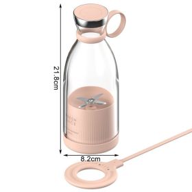 Portable Electric Juicer Blender Wireless Charging Fruit Mixers Food Milkshake Fruit Vegetable Multifunction Juice Maker Machine (Ships From: China, Color: pink)
