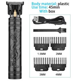 Vintage T9 Cordless 0mm Professional Hair Clippers Electric Trimmers For Men Clipper Hair Cutting Machine (Colour: Black)
