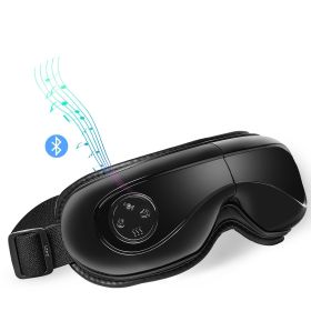 VEVOR Heated Eye Massager Eye Care Device 5 Modes Bluetooth Music 180�� Foldable (Control Type: Push-button, Color: black)