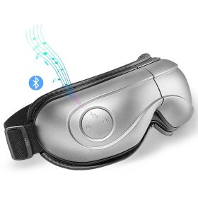 VEVOR Heated Eye Massager Eye Care Device 5 Modes Bluetooth Music 180�� Foldable (Control Type: Push-button, Color: Light Gray)