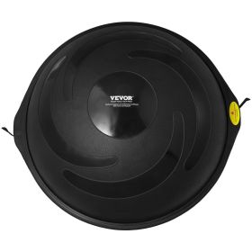 VEVOR Half Exercise Ball Trainer, 26 inch Balance Ball Trainer, 1500lbs Capacity Stability Ball, Yoga Ball with Resistance Bands & Foot Pump (Top Non-Slip Texture: Crescent Pattern, Color: black)