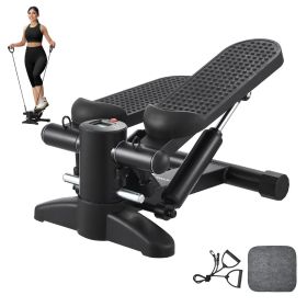 Stair Stepper for Exercise at Home Hydraulic Mini Stepper with Resistance Band (Motion Mode: Up and Down Motion, Stride Adjustable or Not: No)